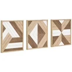 Kirklands Home Wall Plaques|Ballez Geometric Wood Wall Plaques, Set of 3