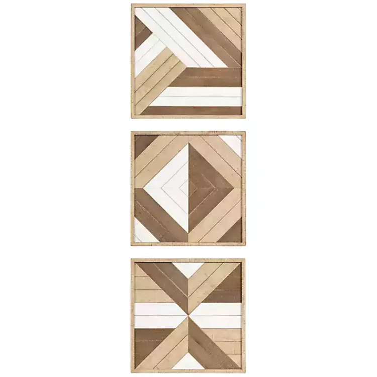 Kirklands Home Wall Plaques|Ballez Geometric Wood Wall Plaques, Set of 3