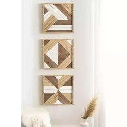 Kirklands Home Wall Plaques|Ballez Geometric Wood Wall Plaques, Set of 3