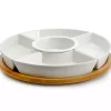 Kirklands Home Serving & Entertaining|Bamboo 5-pc. Ceramic Modern Set Lazy Susan
