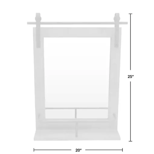 Kirklands Home Decorative Mirrors|Barn Door Mirror with Shelf Brown
