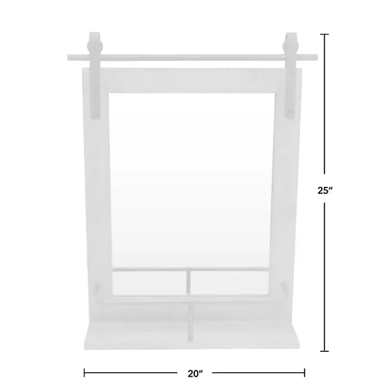 Kirklands Home Decorative Mirrors|Barn Door Mirror with Shelf Brown