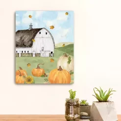 Discount Barn with Pumpkins Canvas Art Print, 20x16 in. Fall