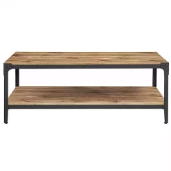 Kirklands Home Coffee Tables|Barnwood Angle Iron Coffee Table Brown
