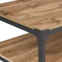 Kirklands Home Coffee Tables|Barnwood Angle Iron Coffee Table Brown