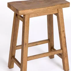 Kirklands Home Bar Stools & Counter Height Stools|Barnwood Sonoma Saddle Counter Stools, Set of 2 Brown