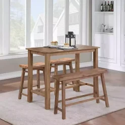 Kirklands Home Dining Tables|Barnwood Wire Brush Sonoma Counter Height Table Brown