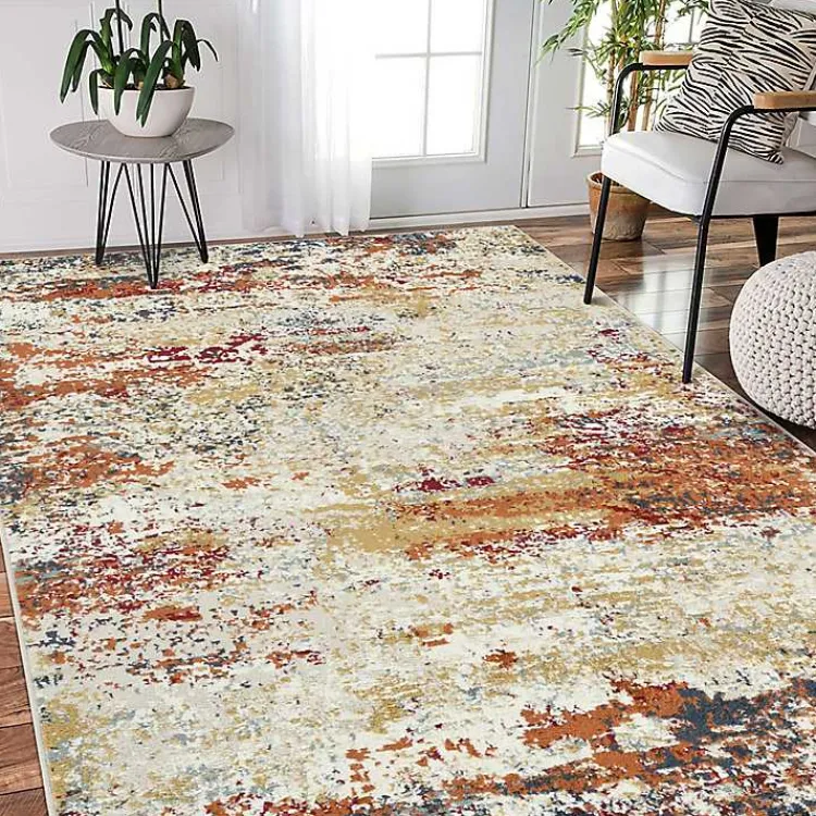 Kirklands Home Area Rugs|Bastia Ivory Orange Area Rug, 7x9 Multi