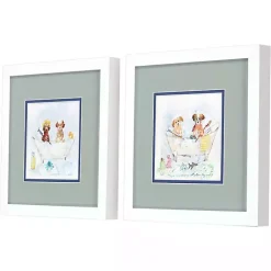 Kirklands Home Framed Art|Bathtub Pups Framed Art Prints, Set of 2