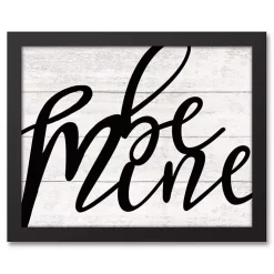 Kirklands Home Wall Plaques|Be Mine Framed Canvas Wall Plaque Black