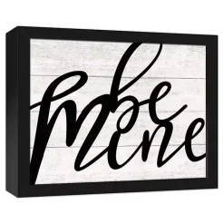 Kirklands Home Wall Plaques|Be Mine Framed Canvas Wall Plaque Black