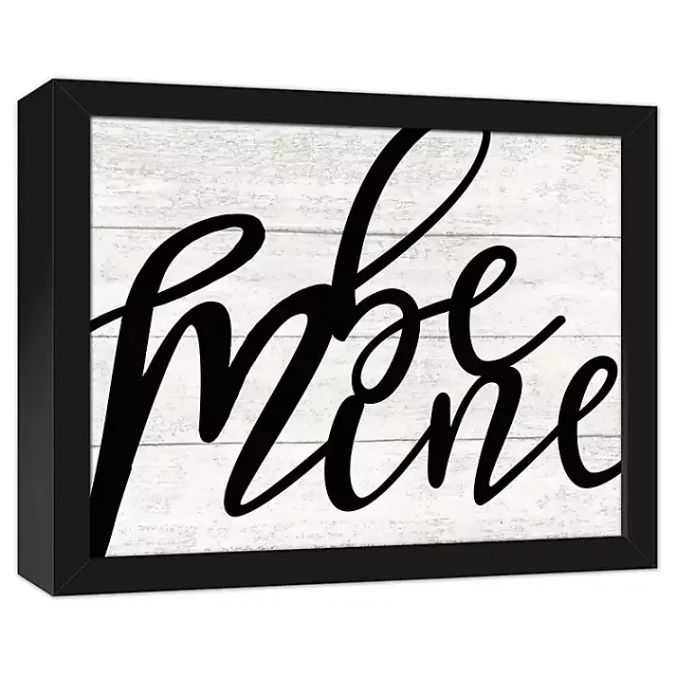 Kirklands Home Wall Plaques|Be Mine Framed Canvas Wall Plaque Black