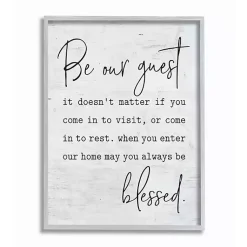 Kirklands Home Wall Quotes & Signs|Be Our Guest Framed Wall Plaque White