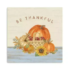 Discount Be Thankful Pumpkins Canvas Art Print, 20x20 in. Fall