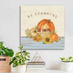 Discount Be Thankful Pumpkins Canvas Art Print, 20x20 in. Fall