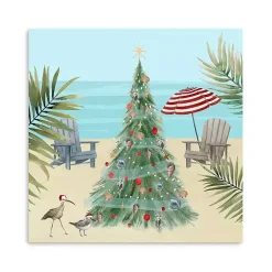 Online Beach Christmas Tree Canvas Art Print, 20x20 in. Christmas Art & Wall Decor