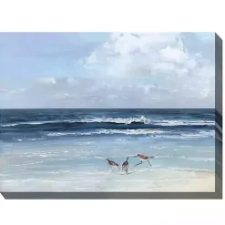 Kirklands Home Outdoor Wall Decor|Beach Combers Outdoor Canvas Art Print Blue