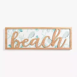Kirklands Home Wall Quotes & Signs|Beach Seashell Print Wood Wall Plaque