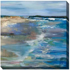 Kirklands Home Outdoor Wall Decor|Beach Walk Outdoor Canvas Art Print Blue