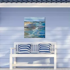 Kirklands Home Outdoor Wall Decor|Beach Walk Outdoor Canvas Art Print Blue