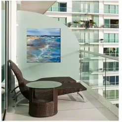 Kirklands Home Outdoor Wall Decor|Beach Walk Outdoor Canvas Art Print Blue