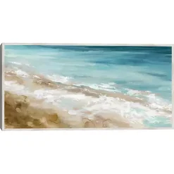 Kirklands Home Canvas Art|Beach Waves Framed Canvas Art Print Blue