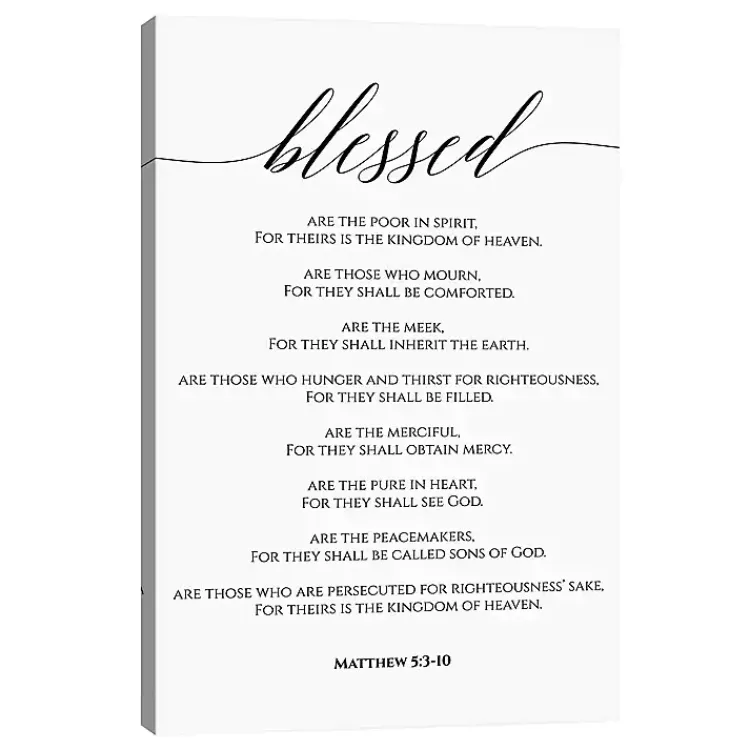 Kirklands Home Wall Quotes & Signs|Beatitudes Matthew 5:3-10 Canvas Art Print