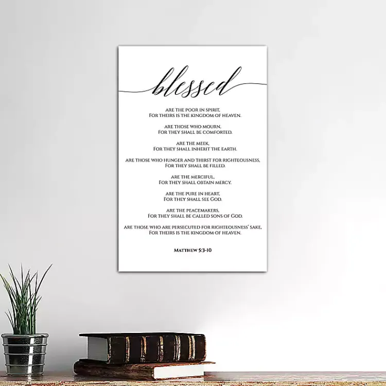 Kirklands Home Wall Quotes & Signs|Beatitudes Matthew 5:3-10 Canvas Art Print