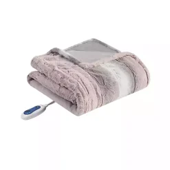 Online Beautyrest Blush Faux Fur Oversized Heated Throw Blankets & Throws