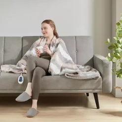 Online Beautyrest Blush Faux Fur Oversized Heated Throw Blankets & Throws