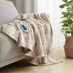 Online Beautyrest Sand Faux Fur Oversized Heated Throw Blankets & Throws