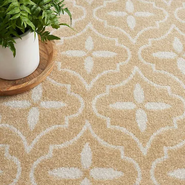 Kirklands Home Area Rugs|Beige & Ivory Quatrefoil Indoor/Outdoor Rug, 5x7