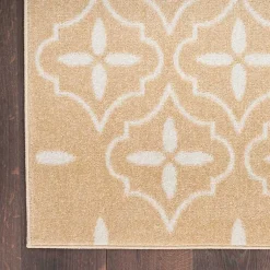 Kirklands Home Area Rugs|Beige & Ivory Quatrefoil Indoor/Outdoor Rug, 5x7