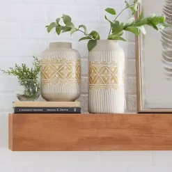 Online Beige and Yellow Acanthus Print Vases, Set of 2 Vases