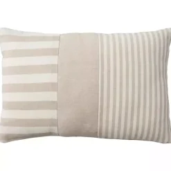 Outlet Beige Asymmetrical Stripes Lumbar Pillow Pillows