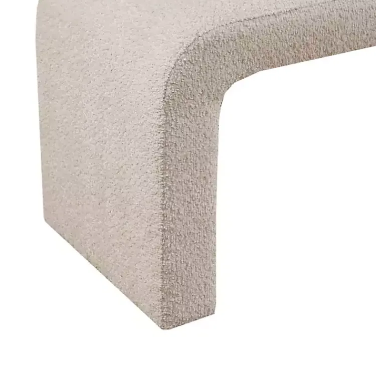 Kirklands Home Benches & Ottomans|Beige Boucle Waterfall Bench Brown
