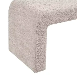 Kirklands Home Benches & Ottomans|Beige Boucle Waterfall Bench, 52 in. Brown