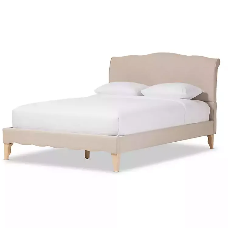 Kirklands Home Beds & Headboards|Beige Classic French Queen Platform Bed Tan