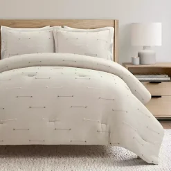 Kirklands Home Comforters|Beige Clip Jacquard 3-pc. King Comforter Set Tan