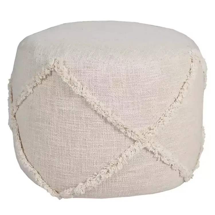 Outlet Beige Diamond Tufted Pouf Poufs & Floor Cushions