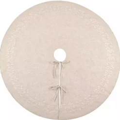 New Beige Embroidered Tree Skirt Christmas Tree Skirts & Collars