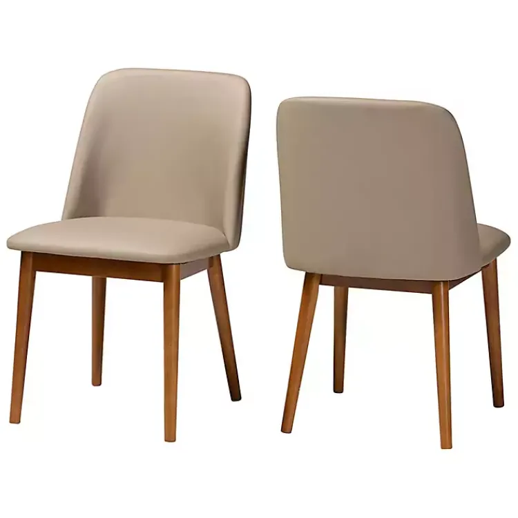 Kirklands Home Dining Chairs|Beige Faux Leather Modern Dining Chairs, Set of 2 Tan