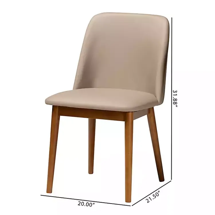 Kirklands Home Dining Chairs|Beige Faux Leather Modern Dining Chairs, Set of 2 Tan