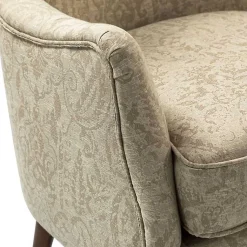 Kirklands Home Accent Chairs|Beige Floral Damask Wingback Accent Chair Tan