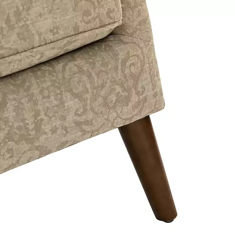 Kirklands Home Accent Chairs|Beige Floral Damask Wingback Accent Chair Tan