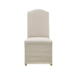 Kirklands Home Dining Chairs|Beige High Back Skirted Dining Chairs, Set of 2 Tan