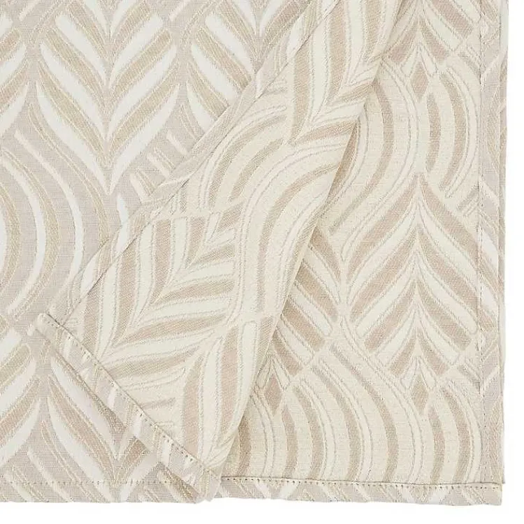 Kirklands Home Table Linens|Beige Jacquard Leaf Tablecloth, 72 in. Brown