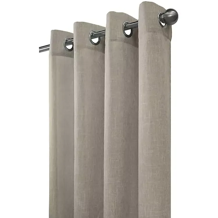 Kirklands Home Curtains & Drapes|Beige Linen Light Filtering Curtain Panel, 84 in. Gray