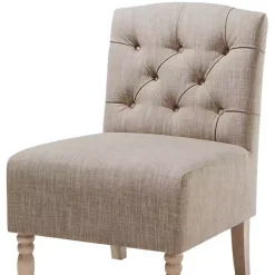 Kirklands Home Accent Chairs|Beige Luna Tufted Armless Accent Chair Gray
