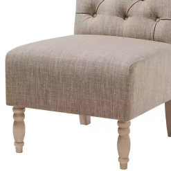 Kirklands Home Accent Chairs|Beige Luna Tufted Armless Accent Chair Gray